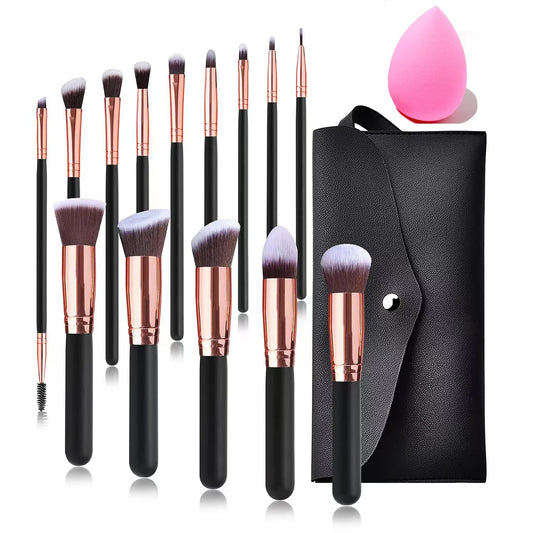 14Pcs Makeup Brush Set with Free Sponge - River Nile