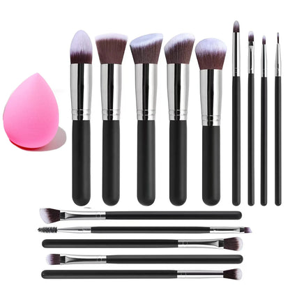 14Pcs Makeup Brush Set with Free Sponge - River Nile