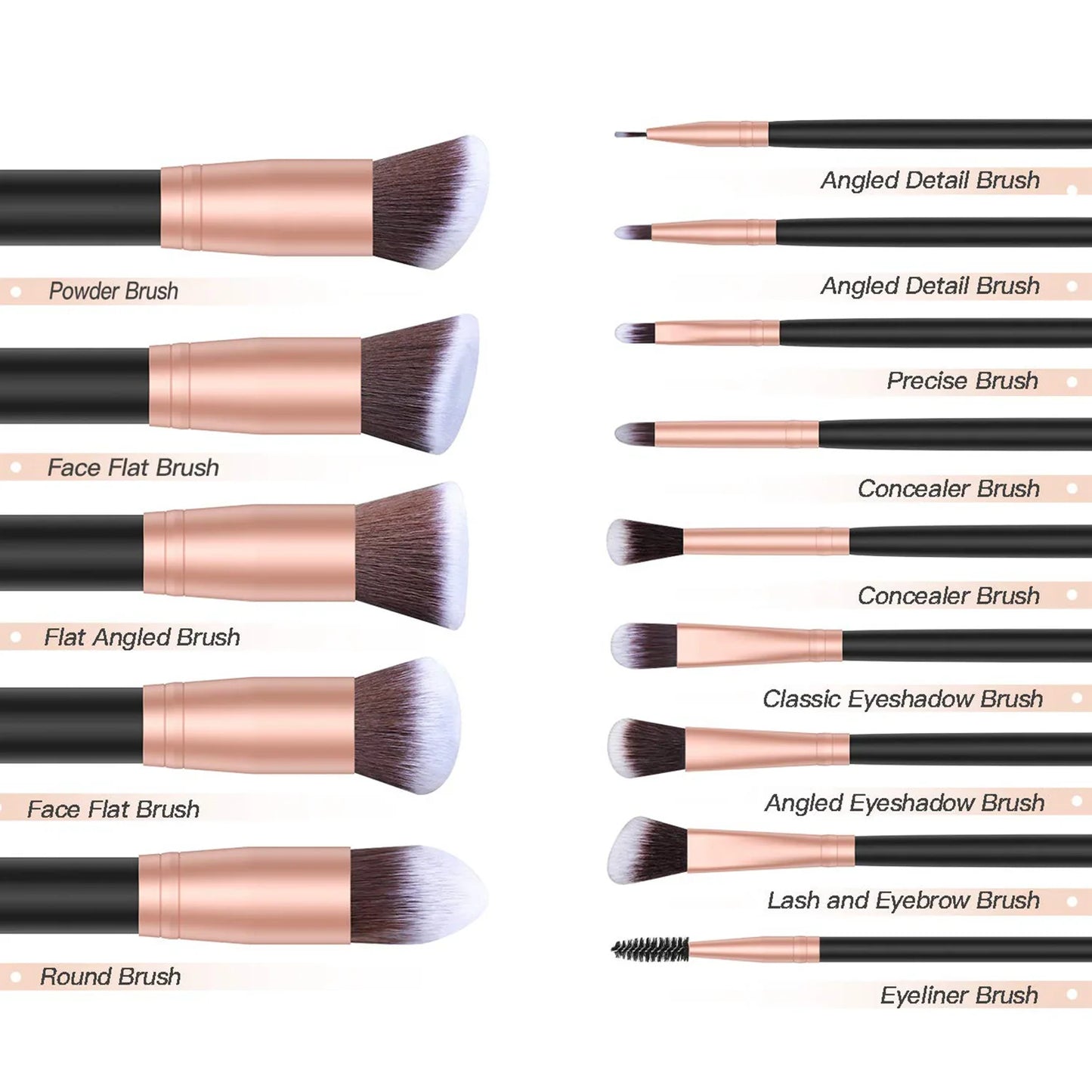 14Pcs Makeup Brush Set with Free Sponge - River Nile