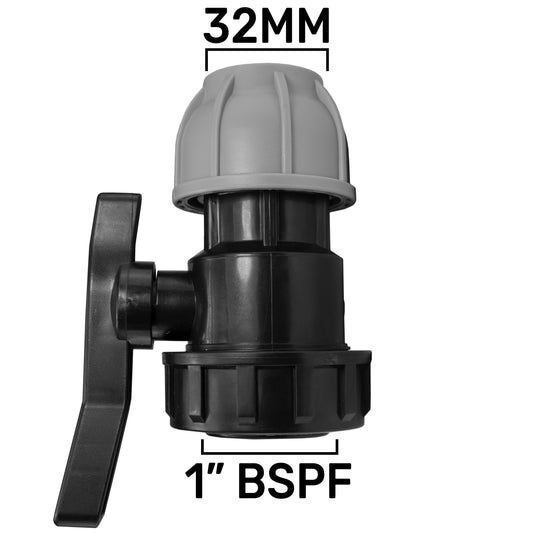 MDPE Stop Valve, 32mm - 1" BSPF - River Nile