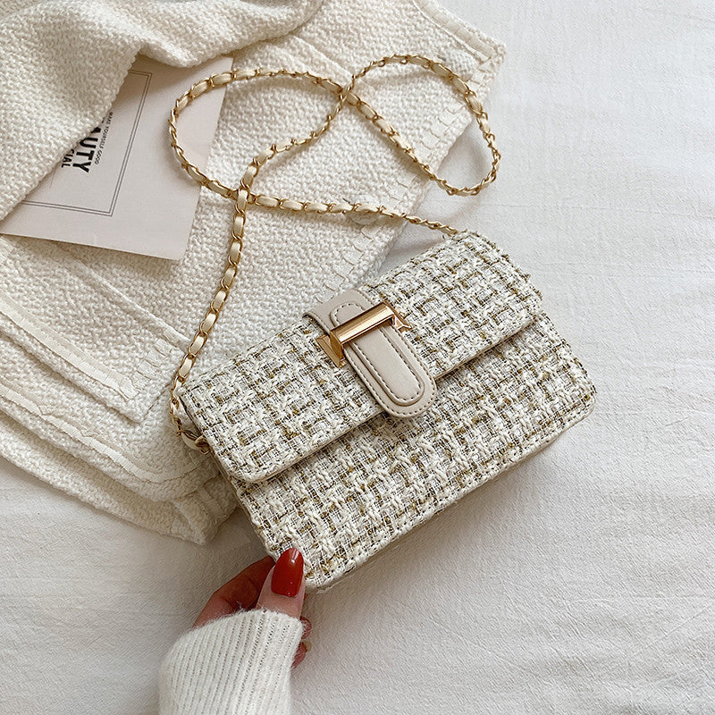 Summer texture handbag for women, fashionable and simple single shoulder bag, casual cross-body, woolen small square bag - River Nile