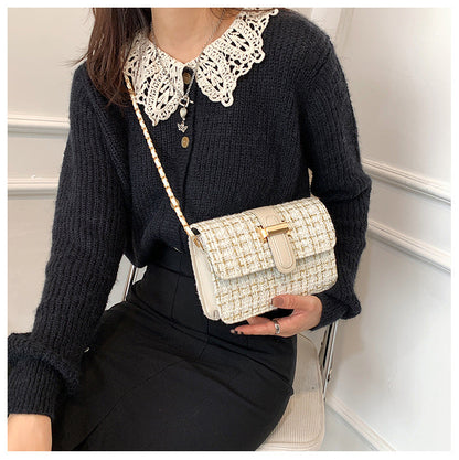 Summer texture handbag for women, fashionable and simple single shoulder bag, casual cross-body, woolen small square bag - River Nile
