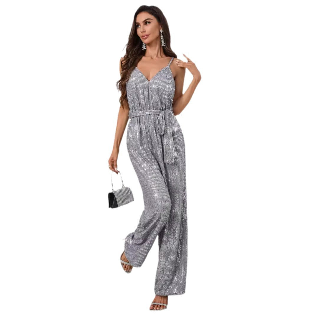 Sleeveless Off-Shoulder Solid Color Sequined Fitted - River Nile