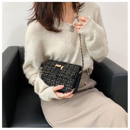 Summer texture handbag for women, fashionable and simple single shoulder bag, casual cross-body, woolen small square bag - River Nile