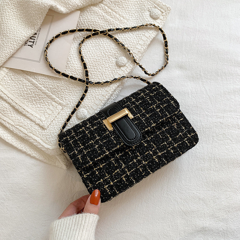 Summer texture handbag for women, fashionable and simple single shoulder bag, casual cross-body, woolen small square bag - River Nile