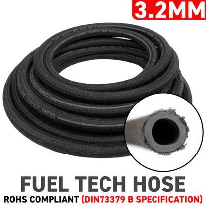 3.2mm Braided Jacket Rubber Fuel Hose, DIN 73379 (B) - River Nile