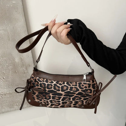 New Armpit Bag Trendy Shoulder Bag Sweet Double Bow Handbag Women's Bag Retro Simple Fashion Armpit Bags - River Nile