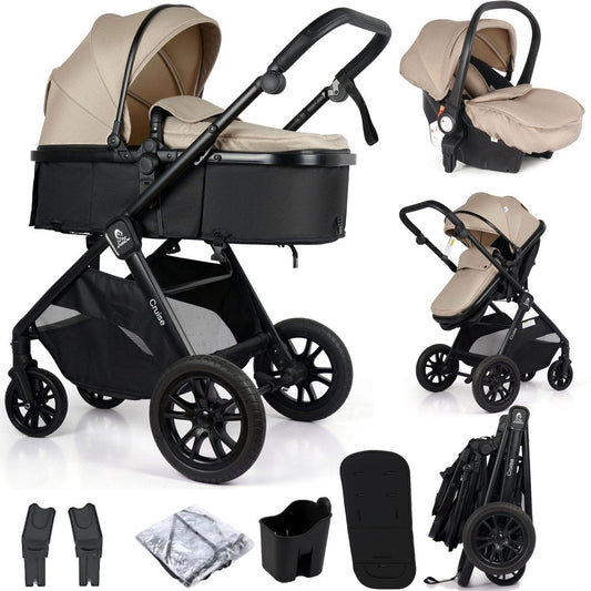 For Your Little One Cruise 3 In 1 Travel System With Car Seat - Dune Beige-Grade A